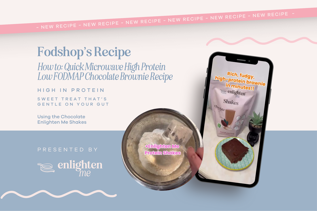 Fodshop’s Quick Microwave High Protein Low FODMAP Chocolate Brownie Recipe