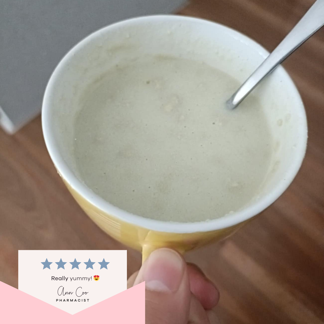 A photo submitted by Ann Coo, a Pharmacist from Melbourne with a special interest in innovation. She enjoys making a warm cup of the Enlighten Me Shake in Vanilla flavour. High protein meal replacement shake. 