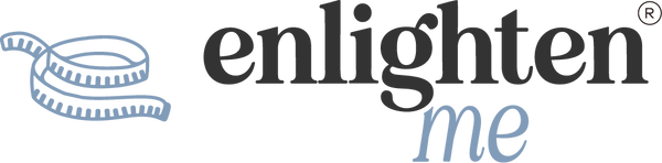 The Enlighten Me logo in landscape with a transparent background.