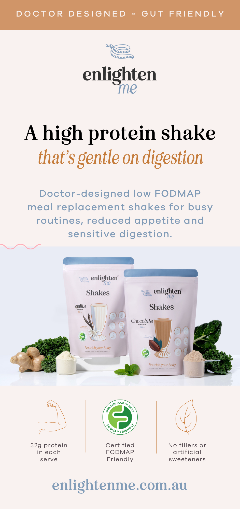 Enlighten Me shake brochure — front