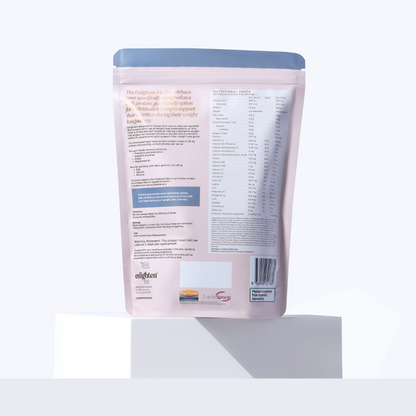 A back view of the Enlighten Me Shakes in Chocolate flavour.