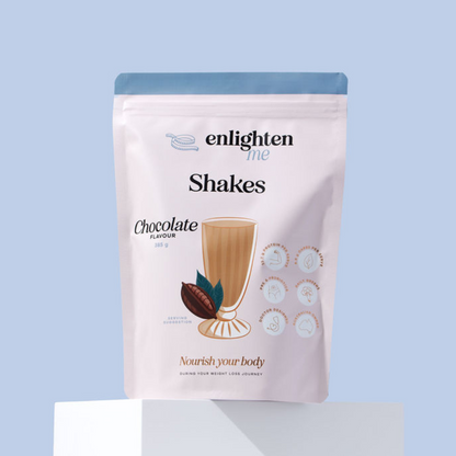 Enlighten Me Chocolate Shake High Protein Meal Replacement Shake Front of Bag