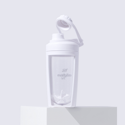 The Enlighten Me Shaker with screw top when viewed from the back.
