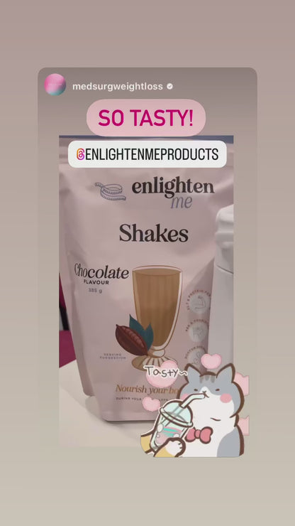 A video created by Dr. Paige Lanyon-Roberts, a Bariatric General Practitioner from Queensland who specialises in weight loss. She showcases her Enlighten Me Shake in Chocolate Flavour, her Enlighten Me Shaker and her Enlighten ME Shake in Vanilla Flavour. These are high protein meal replacement shakes that are ideal for weight loss. 